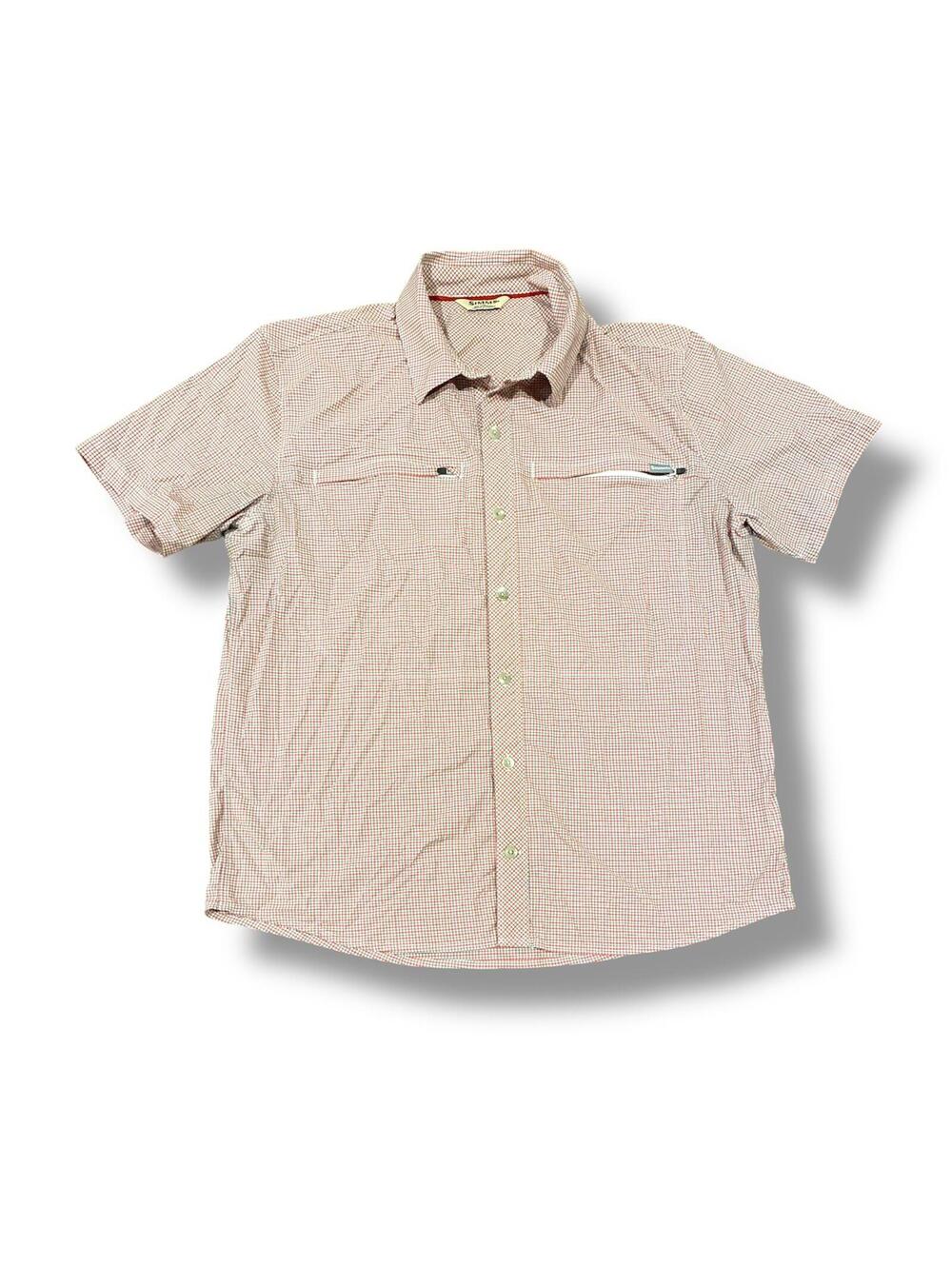 Simms  Button Up Plaid Short Sleeve Fishing Outdoor Lightweight Men’s XL